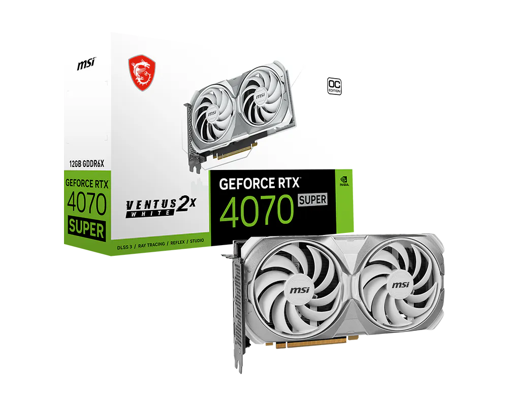 MSI GeForce RTX 4070 SUPER 12G VENTUS 2X WHITE OC